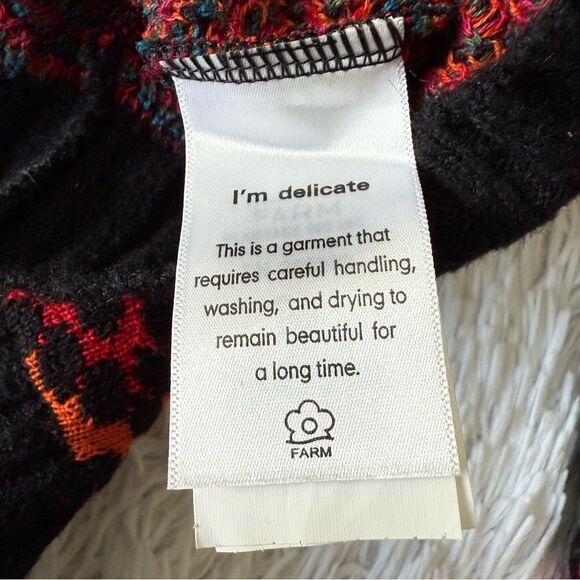 Farm Rio Rauti Multicolored Turtleneck Sweater with Beaded Fringe Size M - Picture 9 of 11